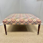 Large Square Footstool In Geometric Pattern