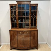 Maple & Co Bow Front Bookcase On Cabinet