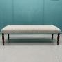 Newly Upholstered Leaf Motif Long Stool