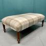 Newly Upholstered Tartan Plaid Footstool