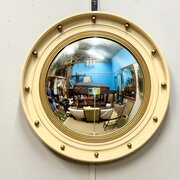 Paint And Gilt “butlers” Round Convex Mirror