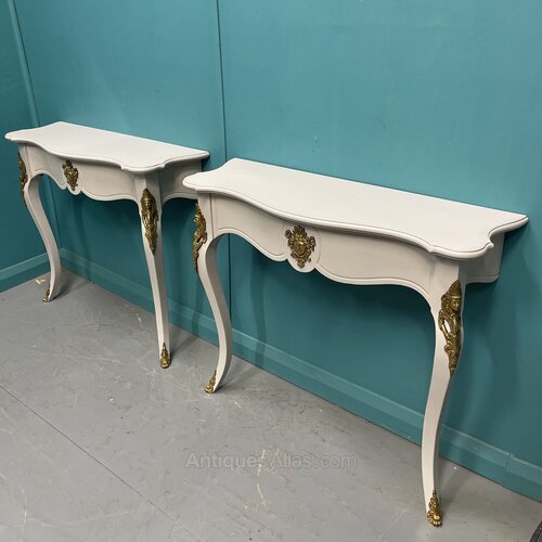 Pair Of French Painted Console Tables With Mounts Antiques Atlas