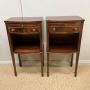 Pair Of Bow Front Inlaid Bedside Tables 