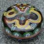 Chinese Circular Cloisonne Lidded Dragon Box