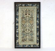 Framed Pair Chinese Embroidered Silk Sleeve Bands