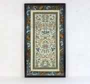 Framed Pair Chinese Embroidered Silk Sleeve Bands
