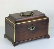 Georgian Brass-Mounted Mahogany Tea Caddy