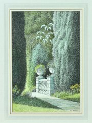 Ian Pethers RBA Ink & Watercolour Classical Garden