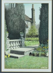 Ian Pethers RBA Ink & Watercolour Water Garden
