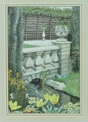 Ian Pethers RBA Ink & Watercolour Water Garden