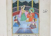 Indian Miniature Gouache Of A Mughal Court Scene