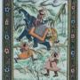 Indian miniature painting of a Mughal tiger hunt