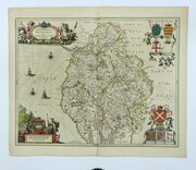 Jan Jansson Map Of Cumbria & Westmoria C.1646
