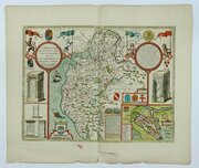 John Speed Map Of Cumberland, Overton Ed C.1713