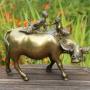 Large Chinese Polished Bronze Buffalo with Riders