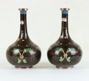 Pair Of Chinese Qing Globular Cloisonne Vases