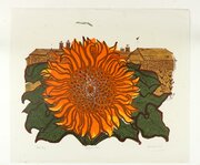Robert Tavener Limited Ed Linocut Sunflower & Barn