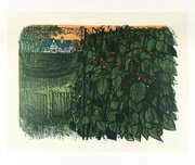 Robert Tavener Linocut Country Garden & Beans
