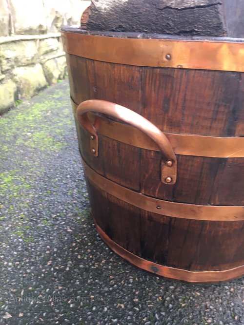 Antiques Atlas Antique Brass Bound Log Bucket