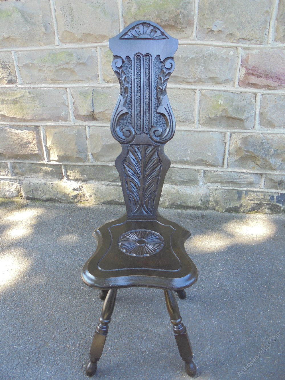 Antique Carved Oak Spinning Chair Antiques Atlas