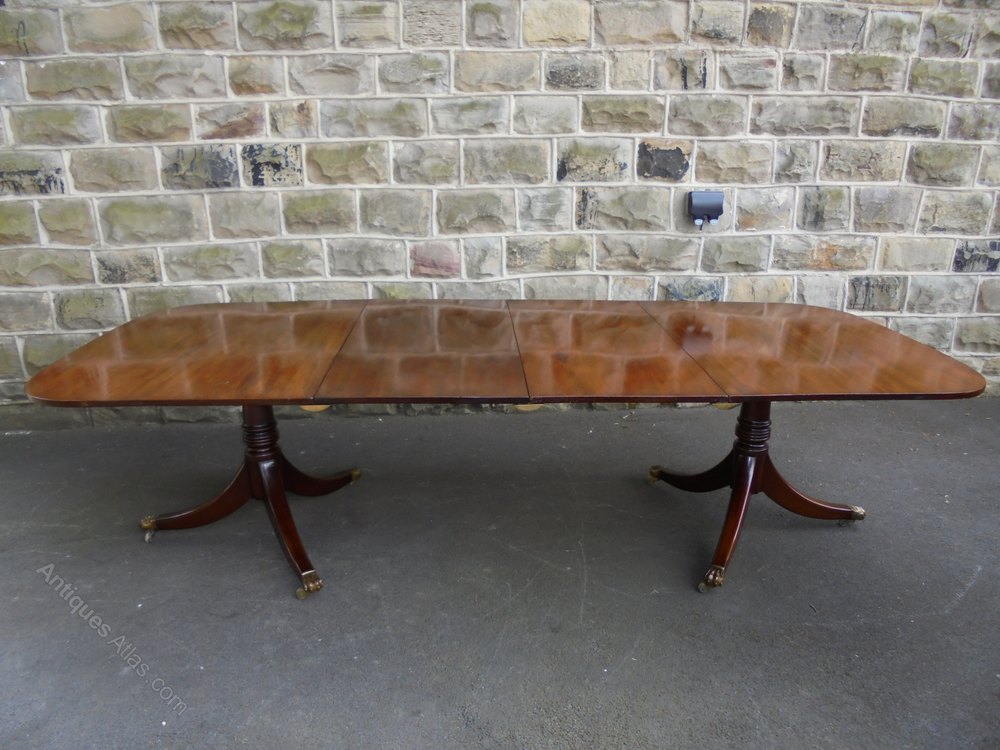 Antique Mahogany Twin Pillar Dining Table Antiques Atlas
