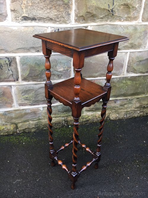 Antique Oak Barley Twist Plant Stand Antiques Atlas