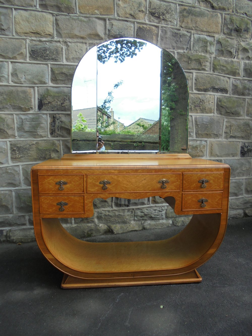 Art Deco Birds Eye Maple Dressing Table & Stool Antiques Atlas