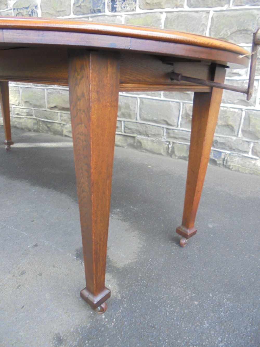 Arts & Crafts Oak 7ft Extending Dining Table Antiques Atlas