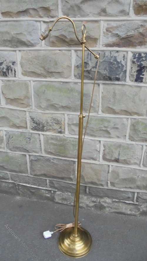 Antiques Atlas Brass Adjustable Floor Standing Reading Lamp