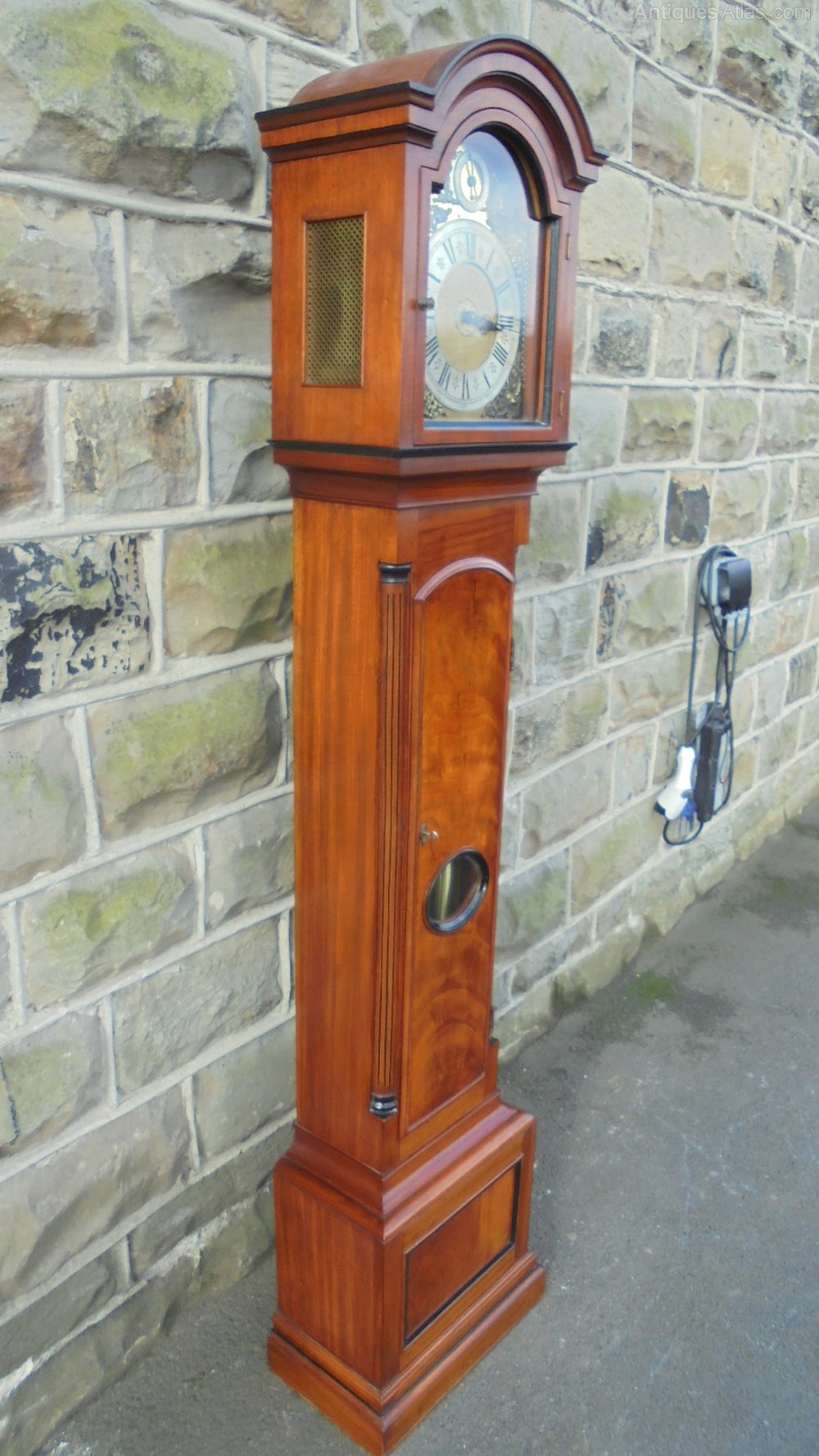 Antiques Atlas Mahogany Triple Weight Driven Grandmother Clock