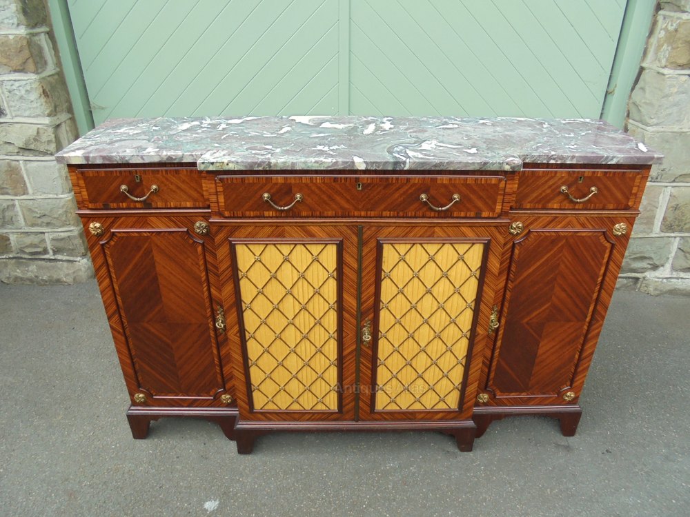 Marble Top Mahogany & King Wood Side Antiques Atlas
