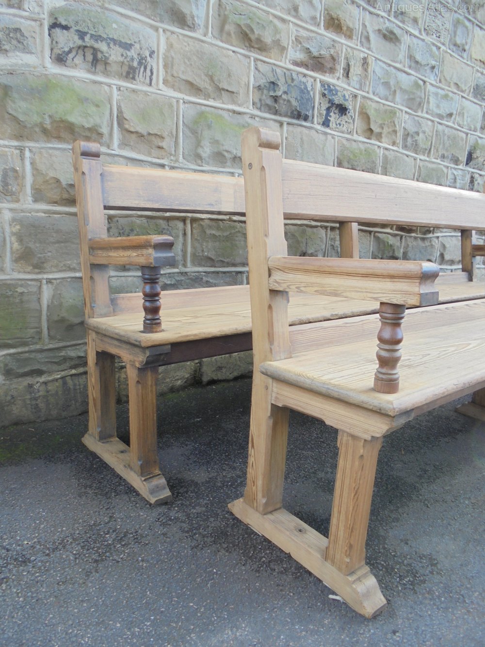 Pair Antique Pine 8ft Kitchen Benches Antiques Atlas