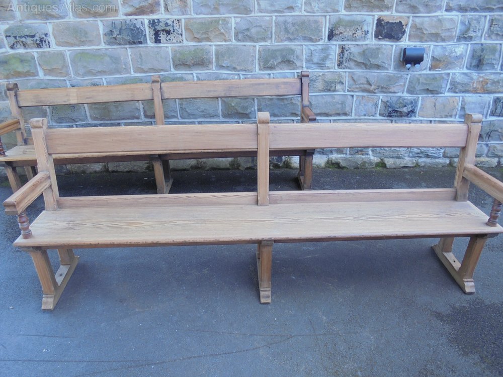 Pair Antique Pine 8ft Kitchen Benches Antiques Atlas