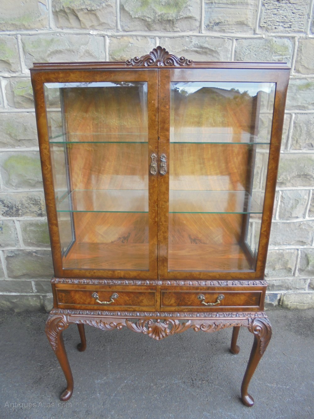 Quality Antique Burr Walnut Glazed Display Cabinet Antiques Atlas Quality Antique Burr Walnut Glazed Display Cabinet