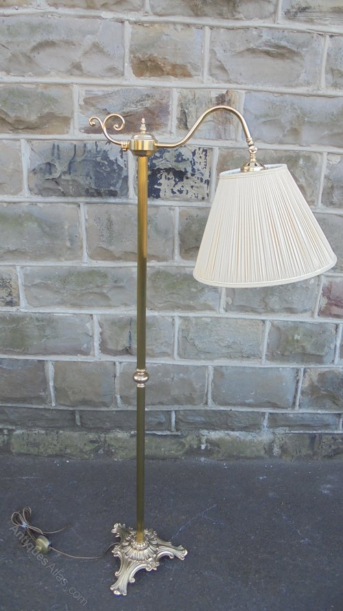 Antiques Atlas Quality Brass Floor Standing Reading Lamp