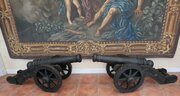 2 Field Cannons Wheeled Carriages 58 Inch Length  