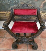Chair Oak Carved Boars Heads Green Man 1830 