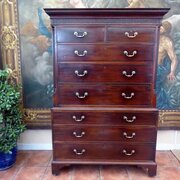Chest On Chest Mahogany 1800 Chippendale Style