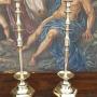 Church Candlesticks Height 2 Foot 2 Inc Brass 1860