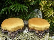 Foot Stools 2 Country Oak / Gilded  1860