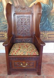 Gothic Hall Chair Country Oak Ht 4 Ft 2 Inch 1850