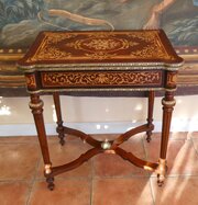 Louis XVI Style Games Table Walnut / Mahogany