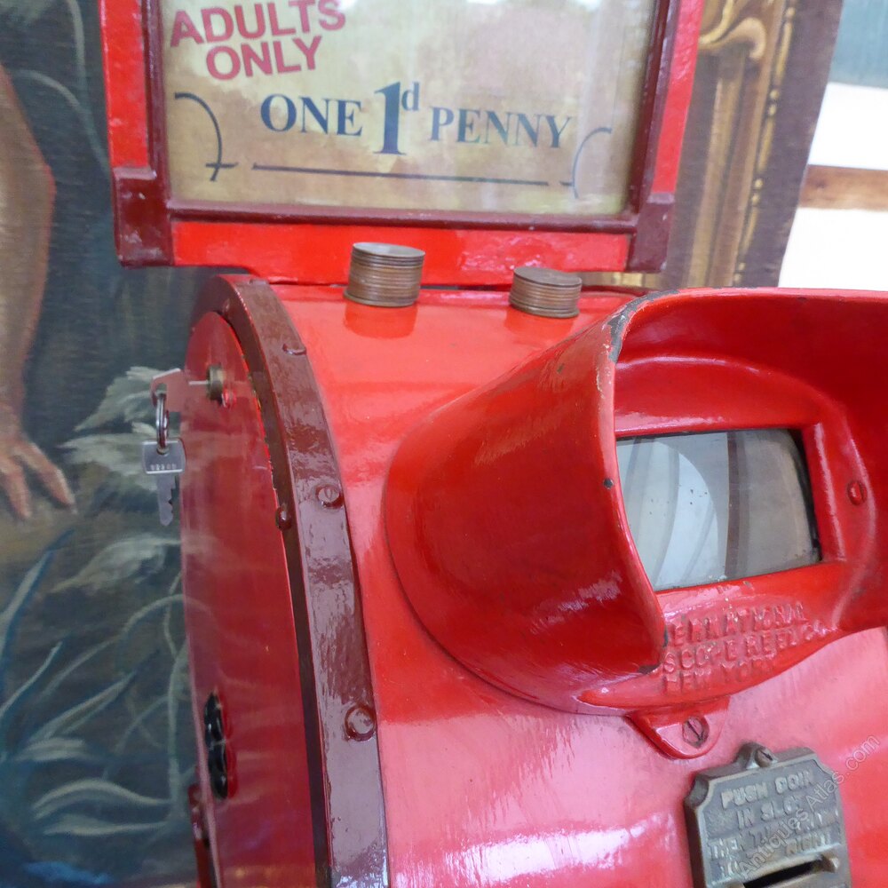 Antiques Atlas - Mutoscope What The Butler Saw Penny Machine 1900 ...