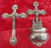 Silver Church Stoup Crucifix 1894 London 4 Oz