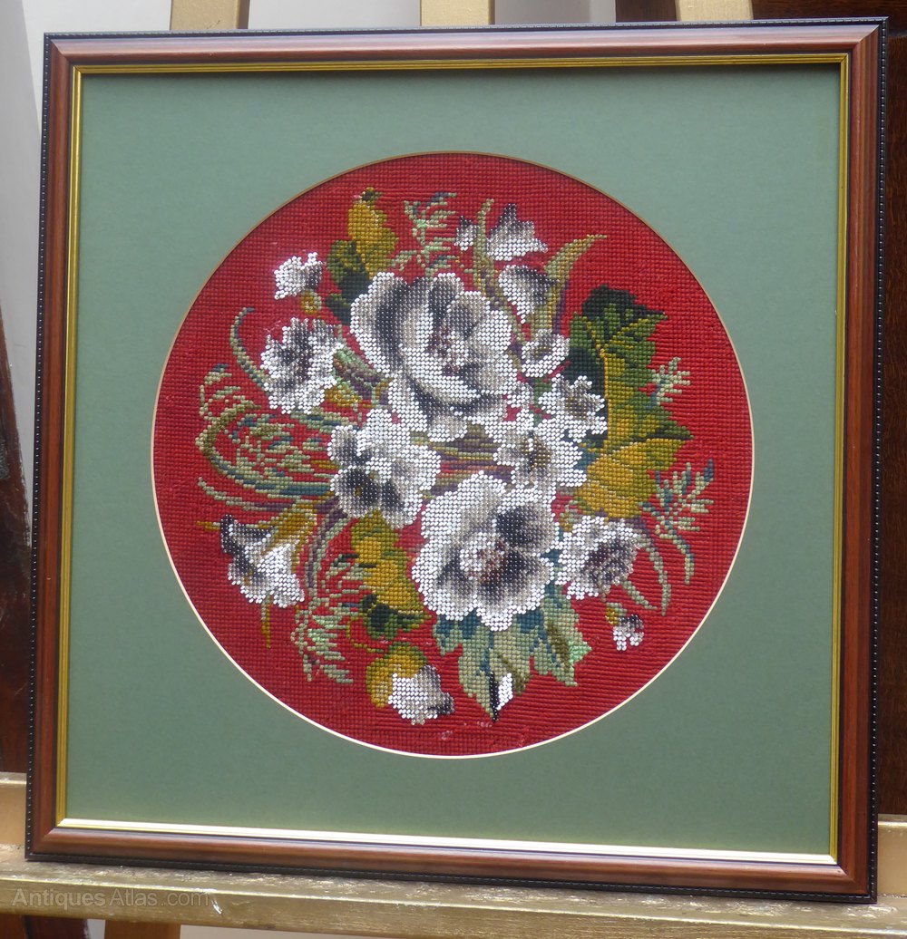 Antiques Atlas Victorian Beadwork Wild Roses 18601880