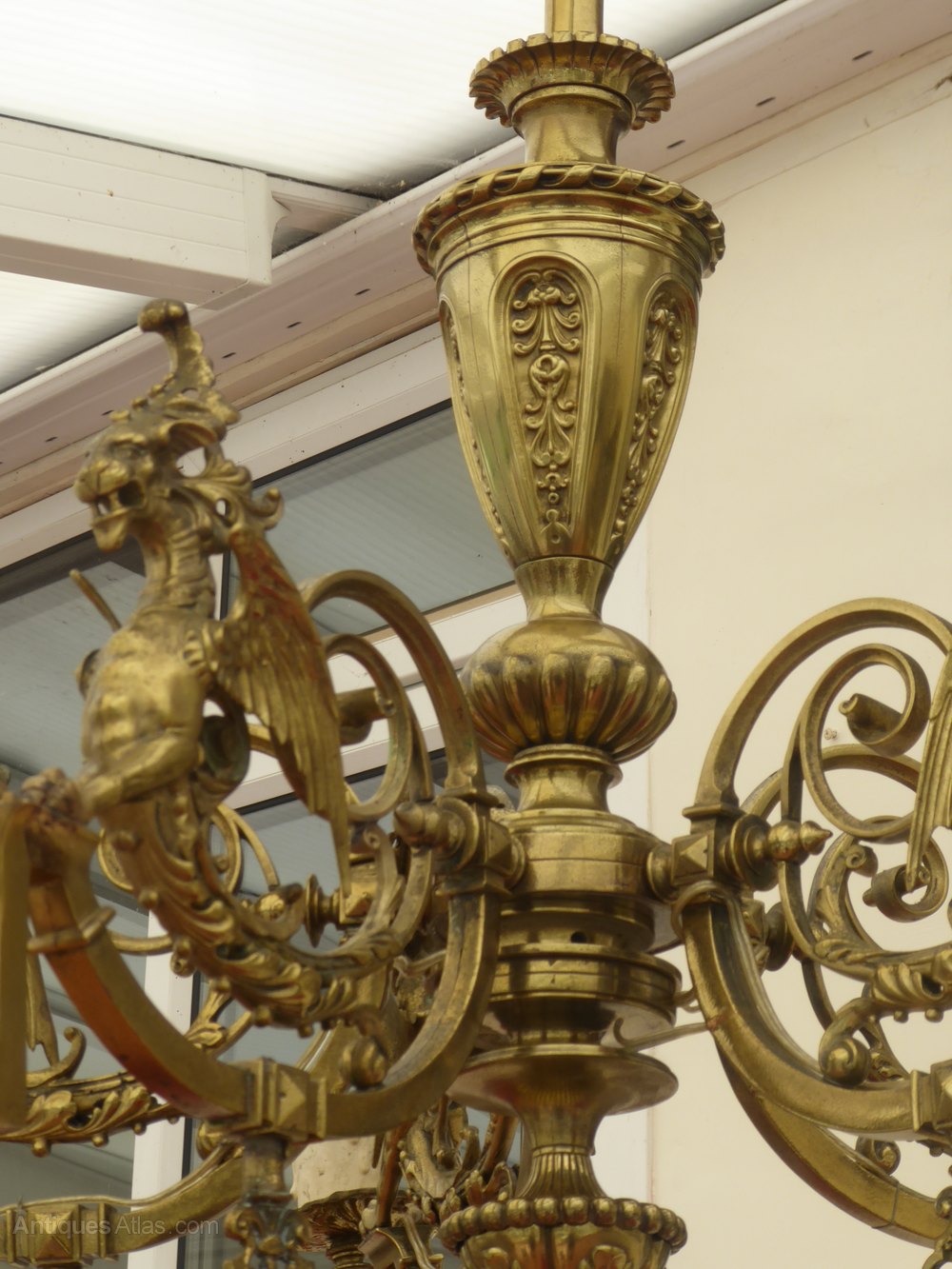 Antiques Atlas Victorian Ornate Brass Gas Chandelier With Dragons Victorian Ornate Brass Gas Chandelier With Dragons Antique Chandeliers