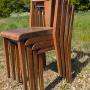 Modernist Plywood and Beech Stacking Chairs.