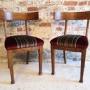 Pair of Oak Klismos Chairs. 