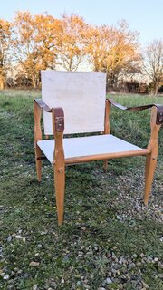 A 1960s Beech And Canvas Safari Or Campaign Chair