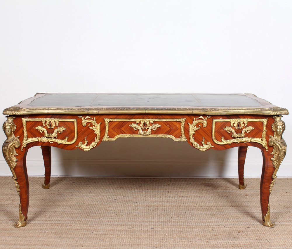 French Kingwood Gilt Mounted Bureau Plat Desk Antiques Atlas